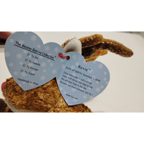 TY Beanie Baby - ROXIE the Reindeer (Red Nose) (7.5 inch) - Picture 3 of 6